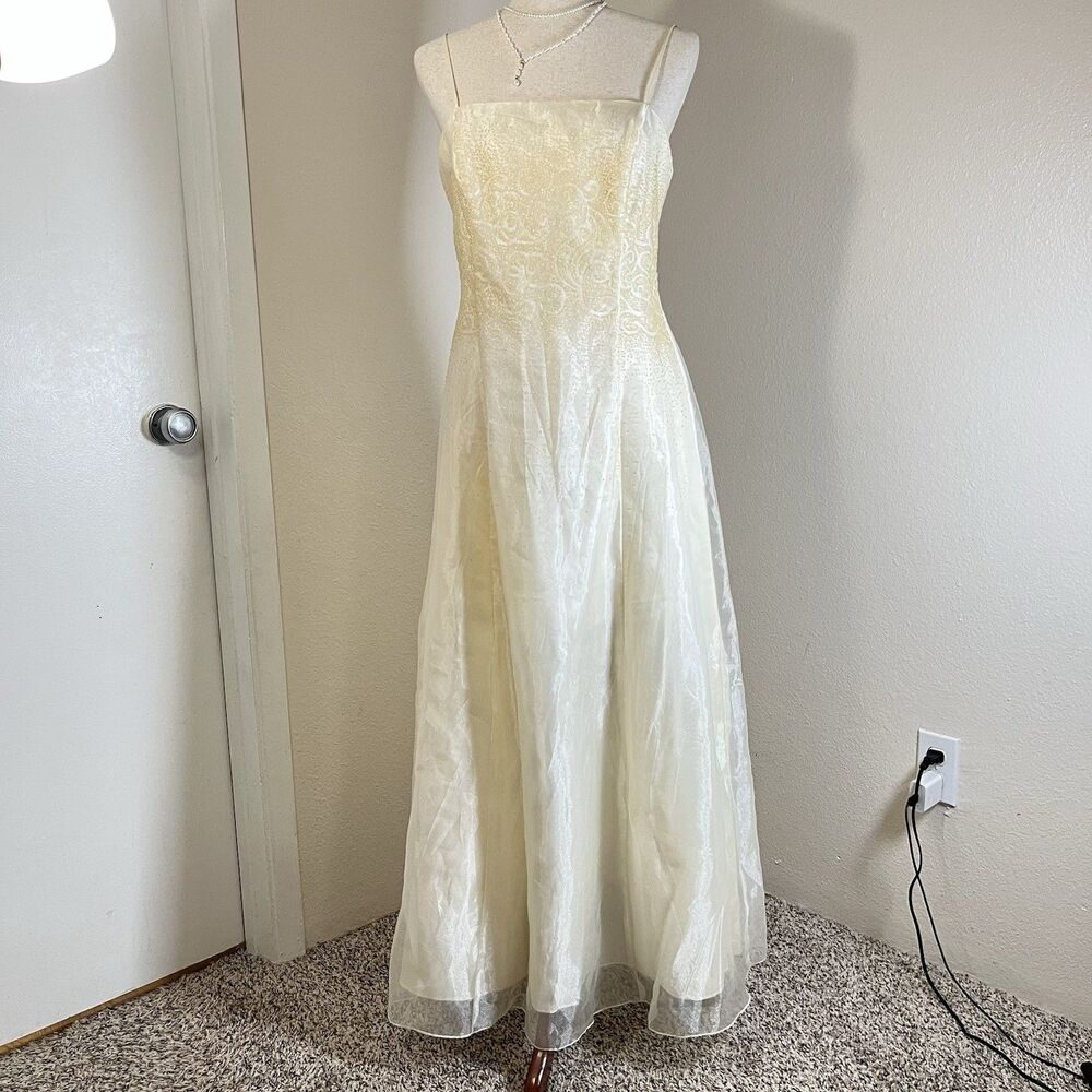 Vintage Fanny Fashion USA Maxi Slip Dress Y2K Fairy Grunge Overlay USA Made Sz M